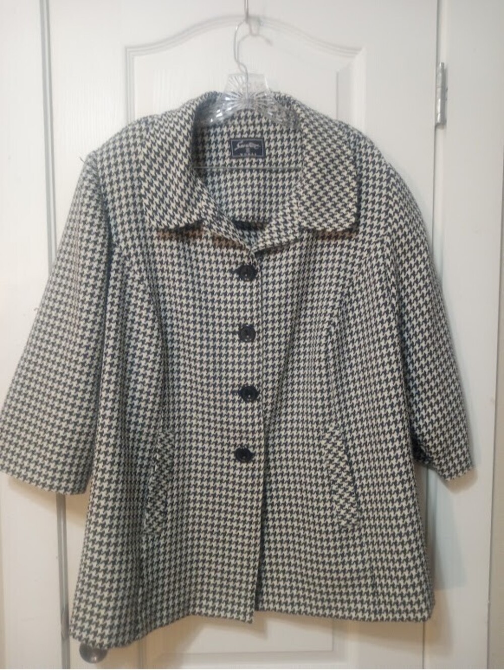 Sweet Suit Black & White Houndstooth Jacket | Size XL
